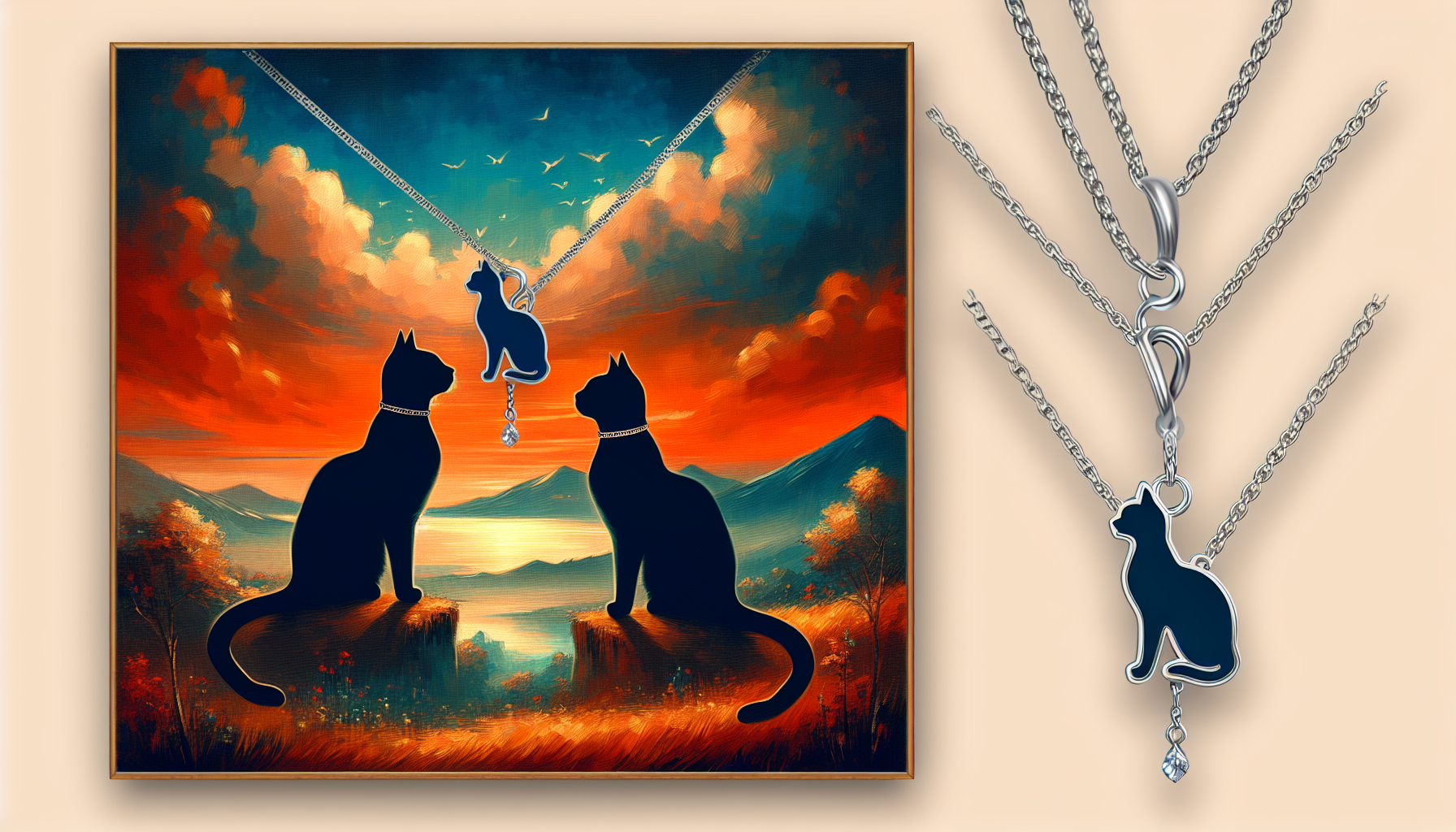 custom cat silhouette necklaces