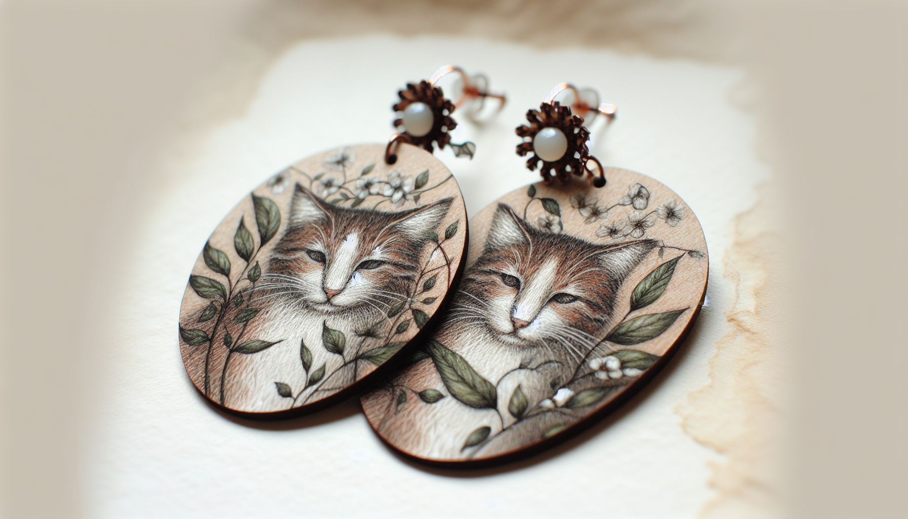 unique cat earrings handmade